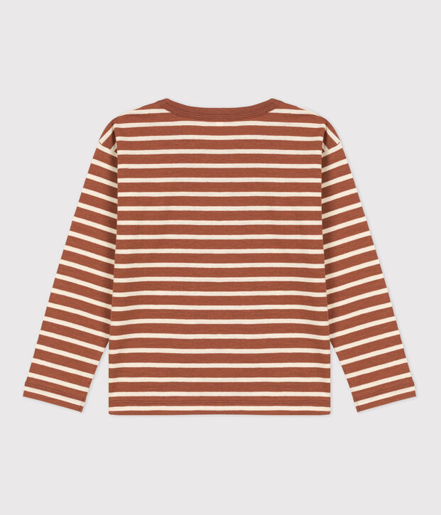 Lang&auml;rmeliges Kinder-T-Shirt aus Baumwolle f&uuml;r Jungen braun/naturfarben