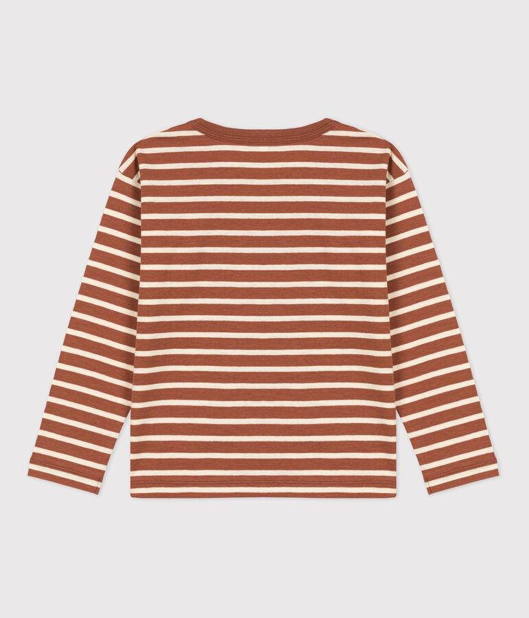Lang&auml;rmeliges Kinder-T-Shirt aus Baumwolle f&uuml;r Jungen braun/naturfarben