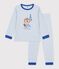 Kinder-Pyjama aus Baumwolle mit Streifen blau/weiss
