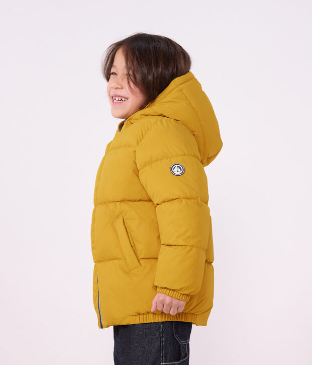 Einfarbige Kinder-Winterjacke gelb