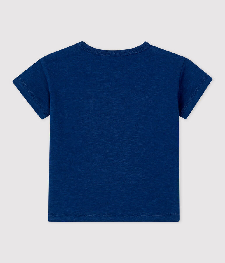 Einfarbiges kurz&auml;rmeliges T-Shirt aus Jersey blau