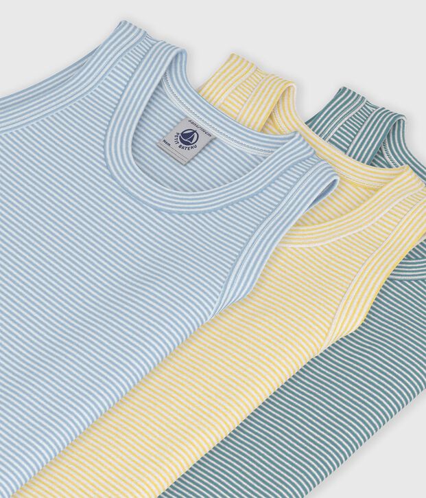 Set Kinder-Unterhemden aus Baumwolle mit Streifen vielfarbig