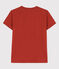 Damen-T-Shirt LE DROIT mit V Ausschnitt aus Baumwolle rot HARISSA