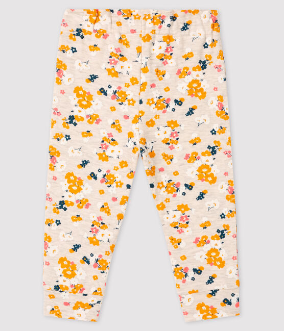 Baby-Hose aus Doppeljersey für Mädchen beige MONTELIMAR/weiss MULTICO