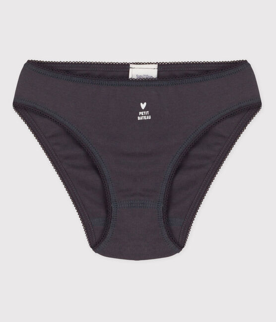 3er-Set Slips aus Bio-Baumwolle mit Blumenmuster für Mädchen grau MAKI