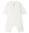 Baby-Strampler ohne Fuß aus Rippstrick weiss MARSHMALLOW/weiss MULTICO