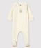 Baby-Strampler aus Nicki für Mädchen mit Katzenmotiv beige MONTELIMAR CHINE