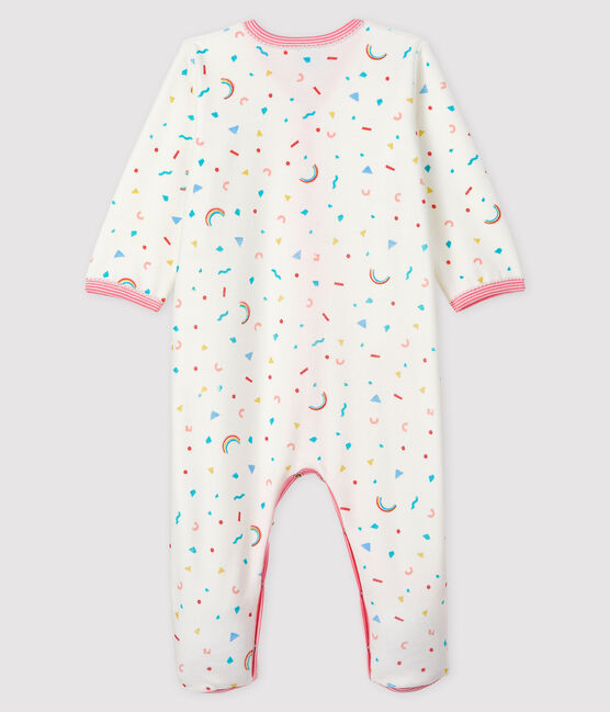 Baby-Strampler aus Nicki mit Konfetti-Druck für Mädchen weiss MARSHMALLOW/weiss MULTICO