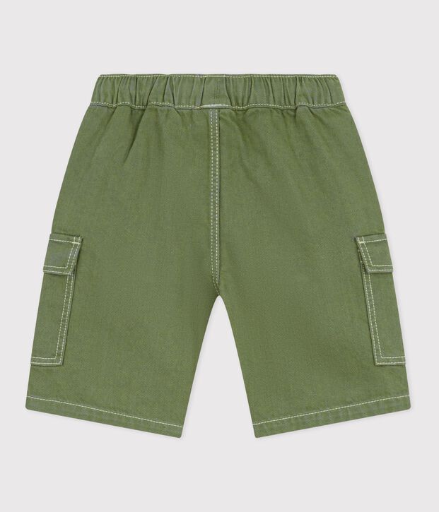 Kinder Cargo-Bermudashorts aus Baumwolle OLIVINE