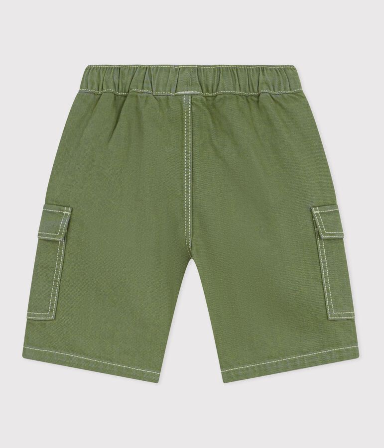 Kinder Cargo-Bermudashorts aus Baumwolle gr&uuml;n OLIVINE