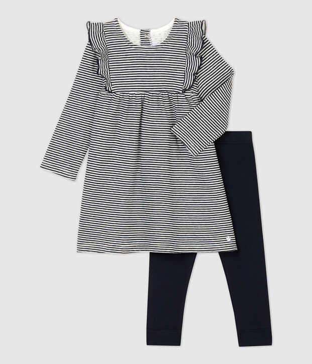 Zweiteiliges Baby-Set blau/weiss