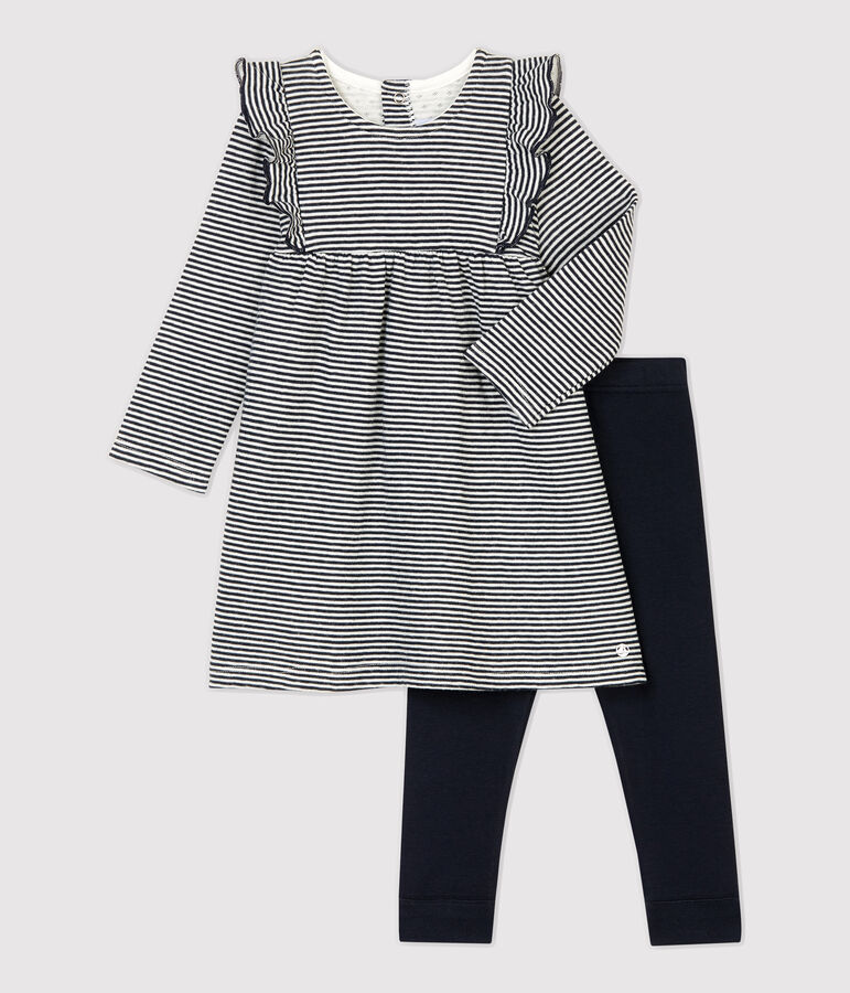 Zweiteiliges Baby-Set blau/weiss