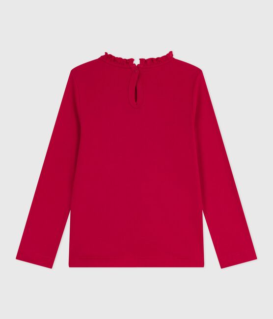 Langärmeliges Kinder-T-Shirt aus einfarbiger Baumwolle rot TERKUIT
