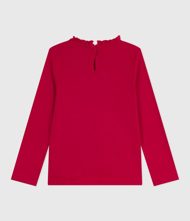 Lang&auml;rmeliges Kinder-T-Shirt aus einfarbiger Baumwolle rot