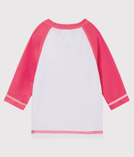 Anti-UV-T-Shirt LSF 50+ Baby Mädchen und Jungen weiss MARSHMALLOW/rosa CUPCAKE