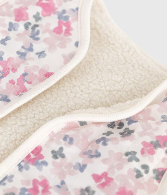 Baby-Weste aus Baumwoll-Popeline und Sherpa mit Muster MILK/ MULTICO