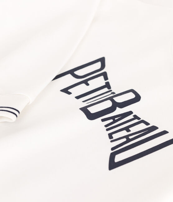 Damen-Sweatshirt aus bedruckter Baumwolle weiss MARSHMALLOW
