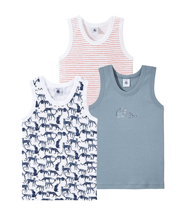 Jungen-Unterhemden im 3er-Set weiss
