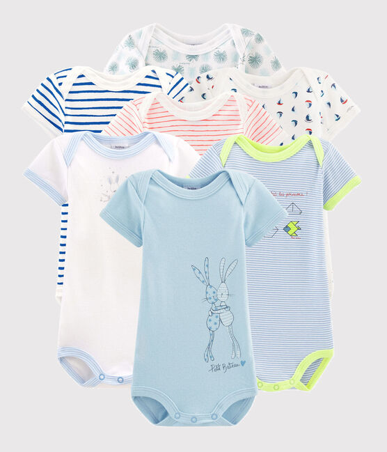 Überraschungsset aus 7 kurzärmeligen Baby-Bodys für Jungen variante 1