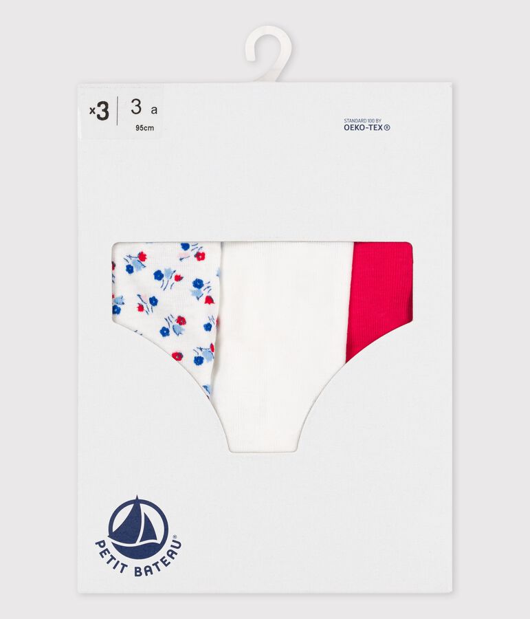 3er-Set Slips aus Baumwolle f&uuml;r M&auml;dchen vielfarbig