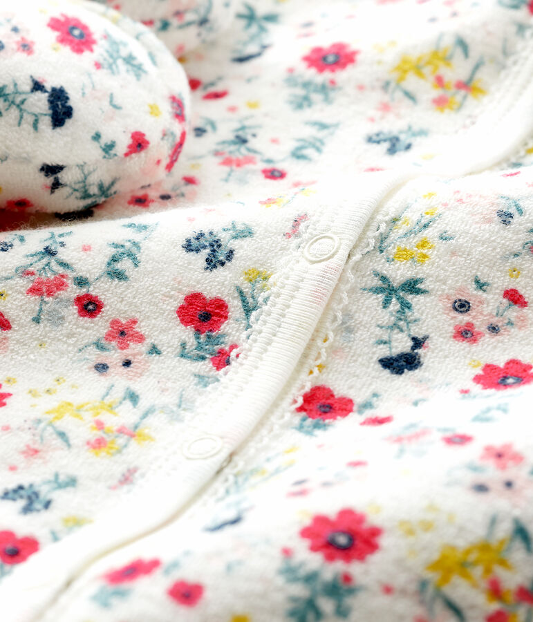Baby-Nacht-Set aus Frottee f&uuml;r M&auml;dchen weiss/vielfarbig