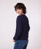 Damen-Sweatshirt aus einfarbiger Baumwolle blau SMOKING