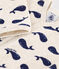 Pyjama aus Samt mit Meereswalen beige MONTELIMAR/blau MEDIEVAL