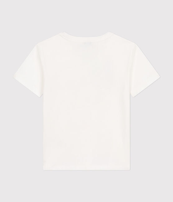 Kurzärmeliges Kinder-T-Shirt aus feinem Jersey für Jungen weiss MARSHMALLOW