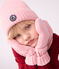 Kinder-Strickmütze mit Fleece gefüttert rosa CHARME