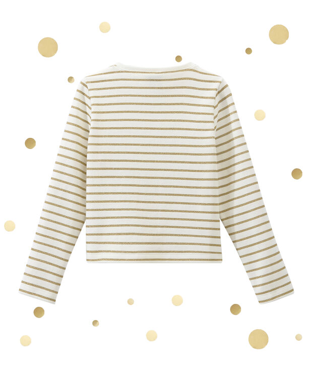 M&auml;dchen Cardigan im Materialmix weiss/gelb