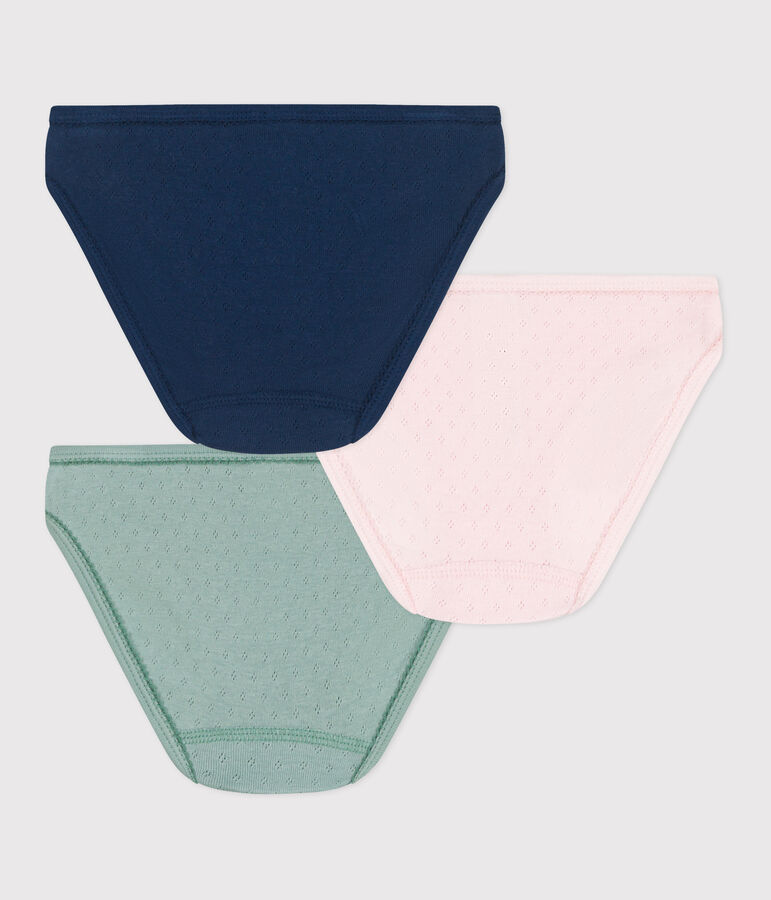 3er-Set Kinder-Slips aus einfarbiger Baumwolle vielfarbig