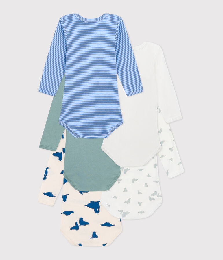 5er-Set lang&auml;rmelige Strampler aus bedruckter Baumwolle variante 1
