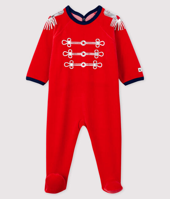 Baby-Strampler aus Nicki rot FROUFROU