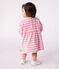 Langärmeliges Baby-Kleid aus Baumwolle mit Streifen rosa BOUDOIR/ MILK