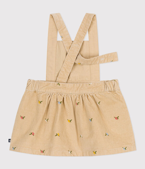 Baby-Kleid aus Fein-Cord mit Blumenstickerei beige CAJOU/ MULTICO