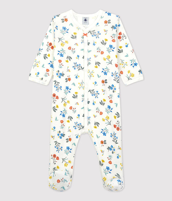 Baby-Strampler aus Baumwolle mit Blumenmotiv weiss MARSHMALLOW/weiss MULTICO