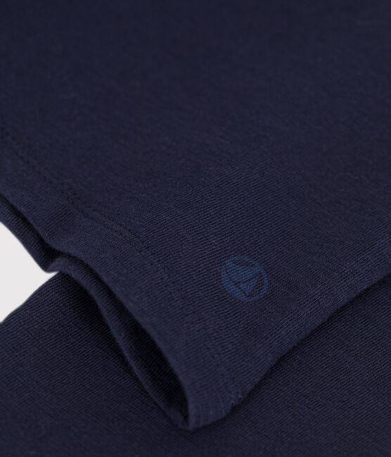 Langärmeliges Damen-T-Shirt "Le Droit" mit weitem Ausschnitt aus geflammten Jersey blau SMOKING