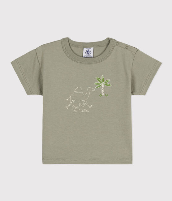 Kurzärmeliges Baby-T-Shirt aus Jersey mit Motiv grün MARECAGE