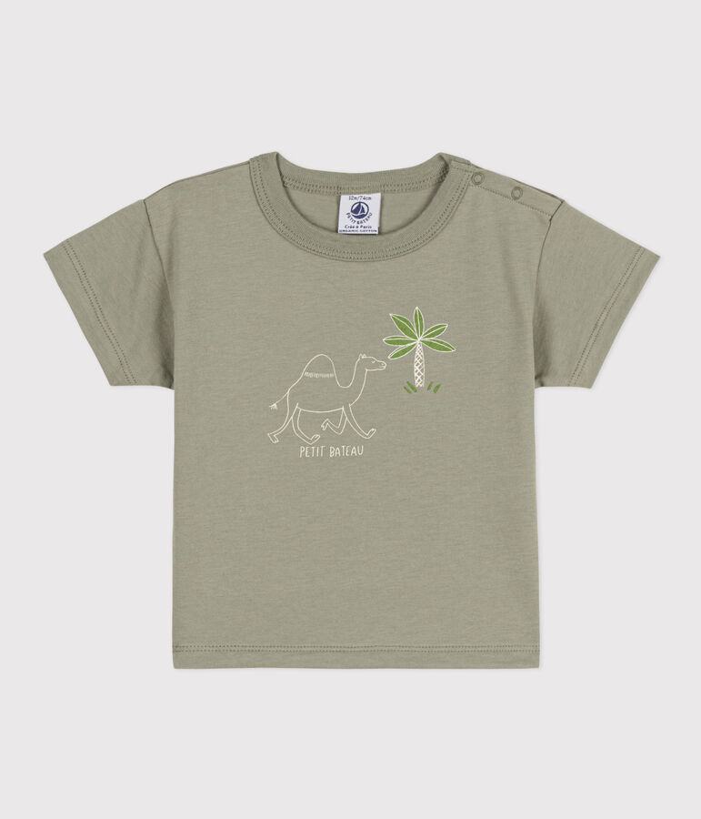 Kurz&auml;rmeliges Baby-T-Shirt aus Jersey mit Motiv gr&uuml;n