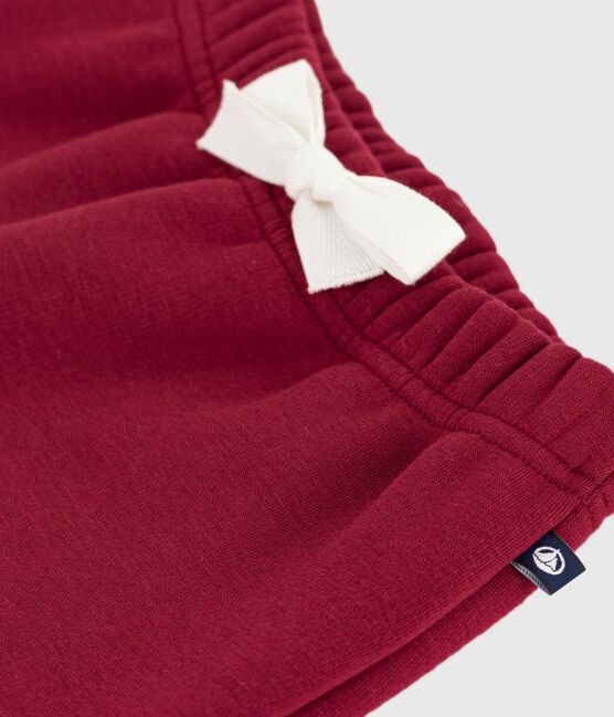 Baby-Hose aus einfarbigem Molton, weich und warm AMARANTE