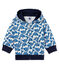 Gemustertes baby-kapuzenSweatshirt aus jersey mit reissverschluss jungen weiss MARSHMALLOW/weiss MULTICO