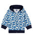 Gemustertes baby-kapuzenSweatshirt aus jersey mit reissverschluss jungen