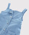 Kinder-Latzkleid aus Denim-Molton für Mädchen blau DENIM CLAIR