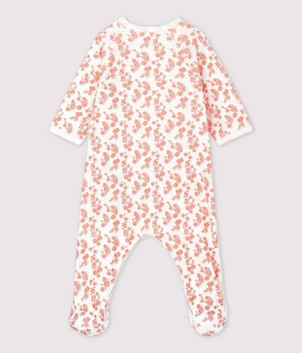 Baby-Strampler aus Bio-Baumwolle weiss/rosa