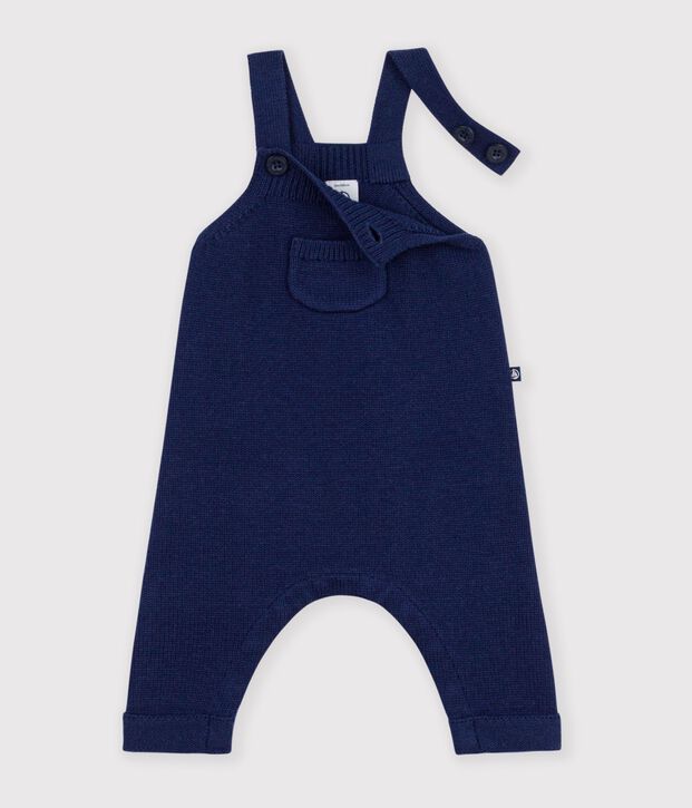 Salopette b&eacute;b&eacute; unie en tricot laine et coton SOIR