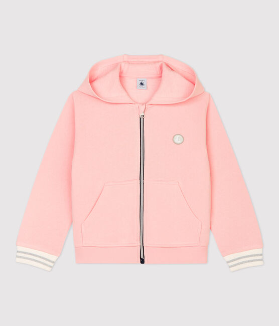Kinder-Kapuzensweatshirt aus Molton für Mädchen rosa MINOIS