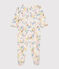 Baby-Strampler aus Molton mit Blumen-Motiv weiss MARSHMALLOW/weiss MULTICO