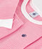 Kinder-Pyjama aus Baumwolle mit eng anliegenden Beinen und Streifen rosa PEONIA/ MARSHMALLOW