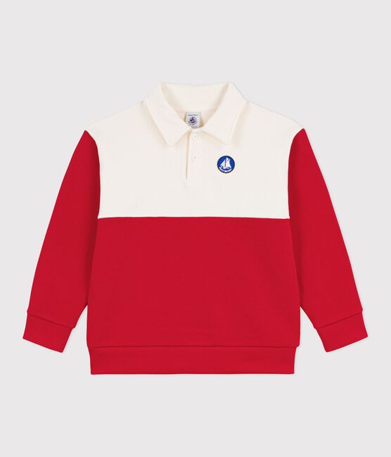 Kinder-Sweatshirt im Polo-Stil aus Baumwolle rot MILK/ POMPIER