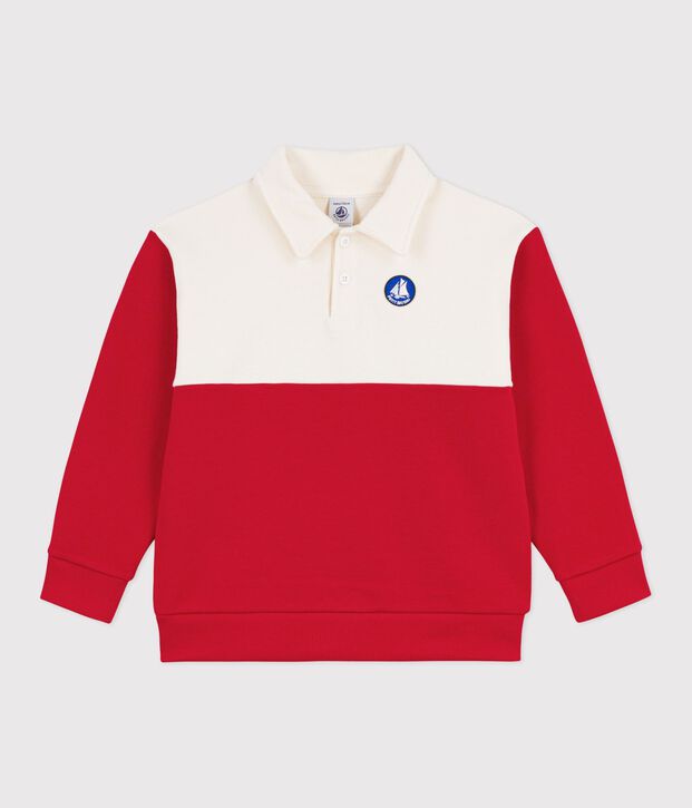 Kinder-Sweatshirt im Polo-Stil aus Baumwolle rot/rot